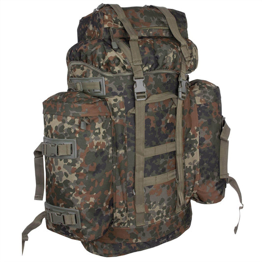 A.Blochl tactical tourist backpack 80 liter capacity side bags Flecktarn printing