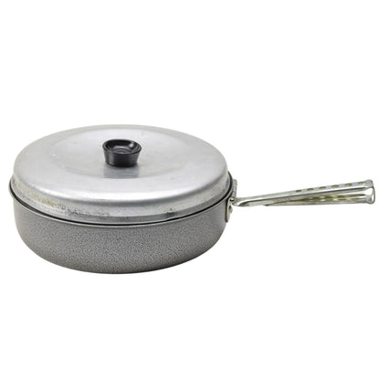 Swedish military frying pan with lid and folding handle 726 stainless steel