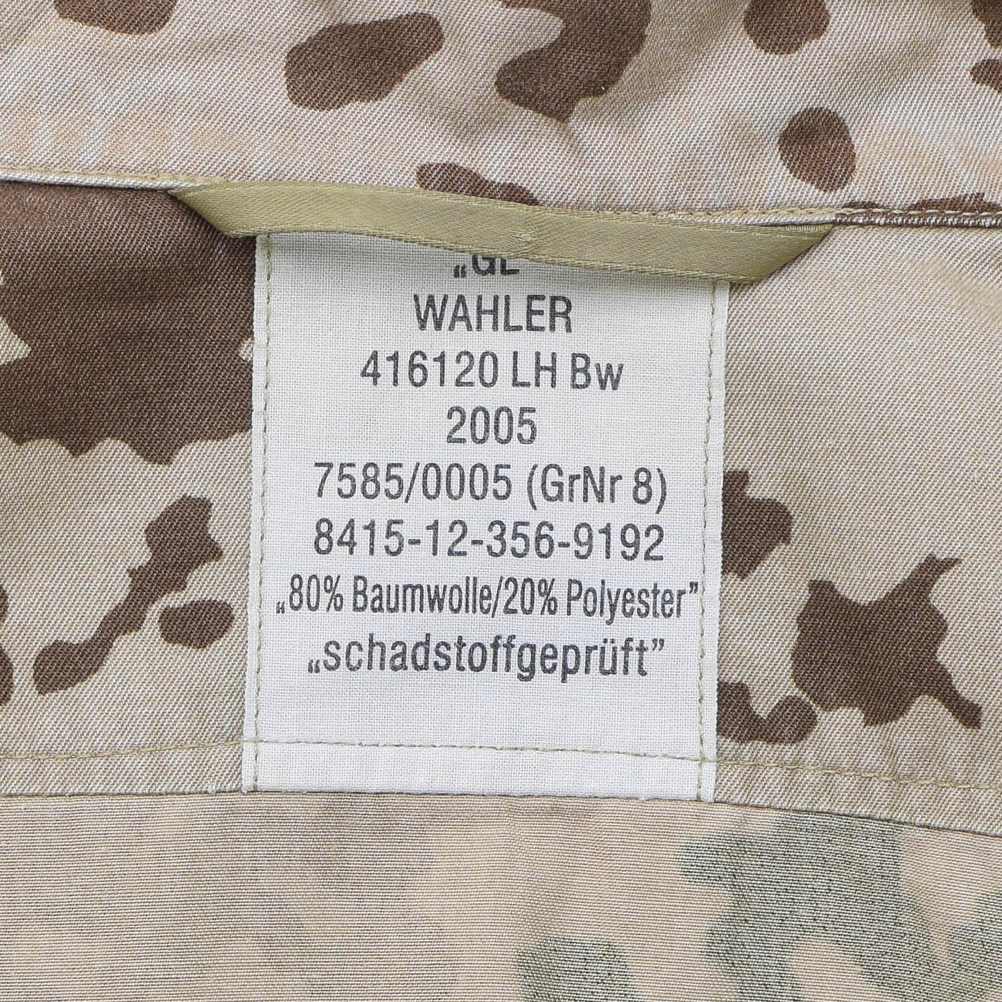 German army shirt with short sleeves in Tropentarn print