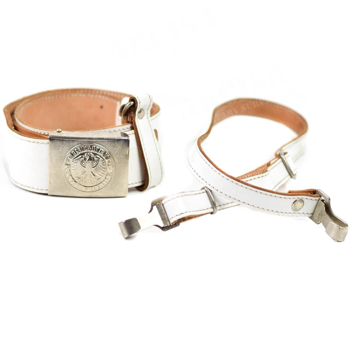 German military police vintage parade belt in white