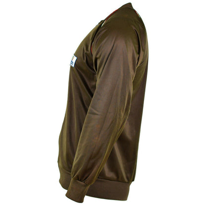 Italian army sports jacket with zipper in brown