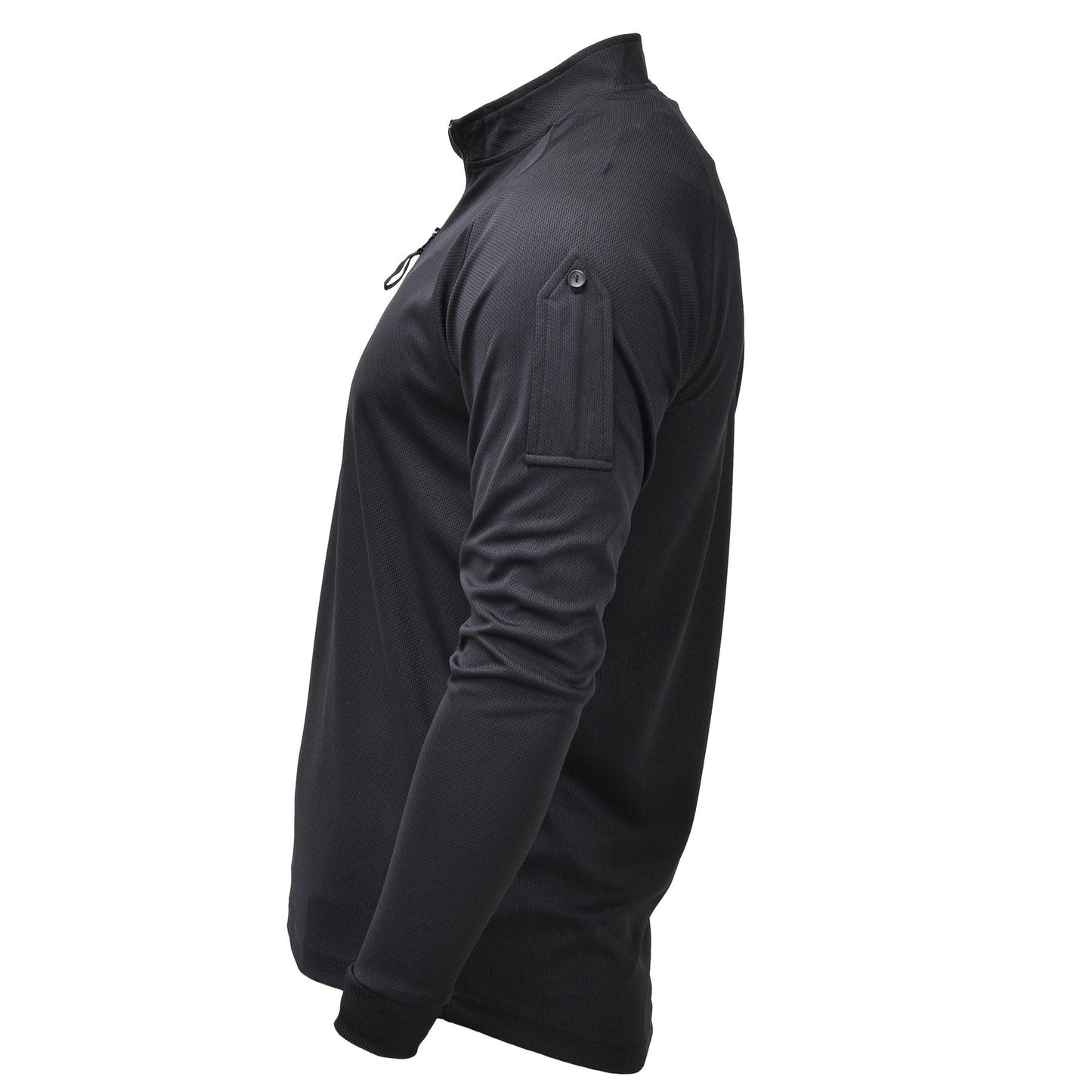 British Tactical Long Sleeve Zip Up Shirt Black