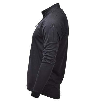 British Tactical Long Sleeve Zip Up Shirt Black