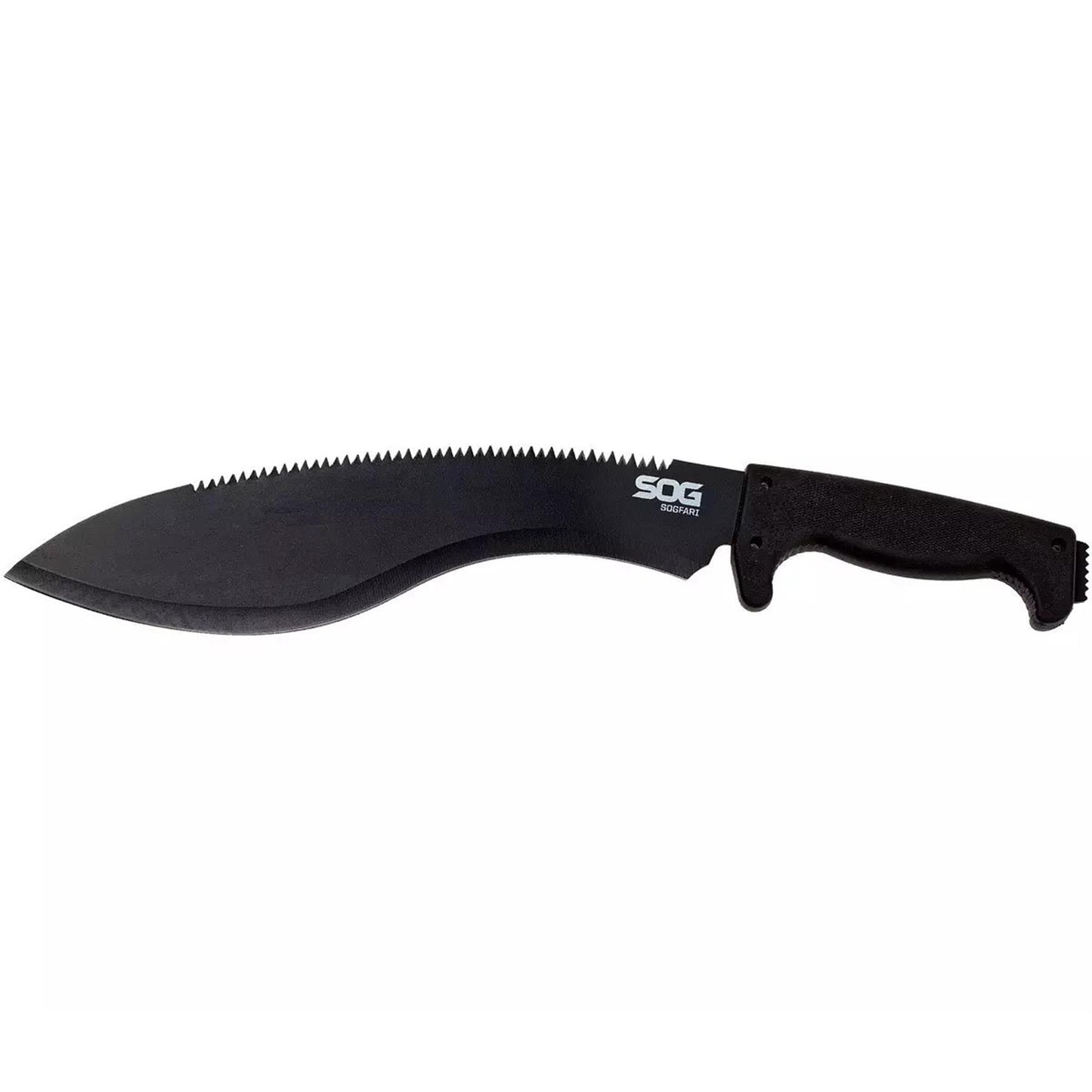 SOGFari Kukri Machete 3Cr13 Steel Nylon Sheath Kraton Handle Black