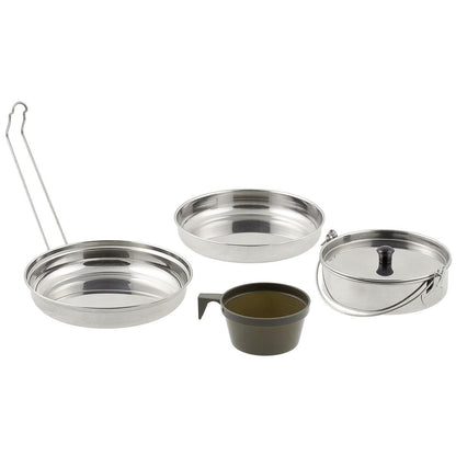 MFH 5-piece stainless steel cooking set