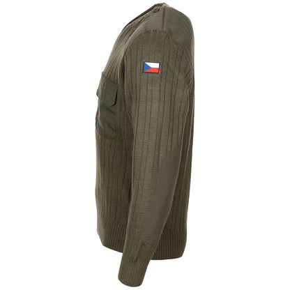 Czech army wool sweater with V-neck