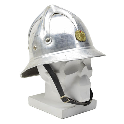 Yugoslavian firefighter's aluminum helmet in gray color