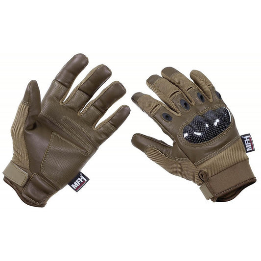 MFH reinforced tactical gloves in Coyote color