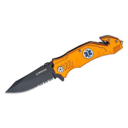 BOKER EMS Rescue folding knife with belt cutter and glass breaker