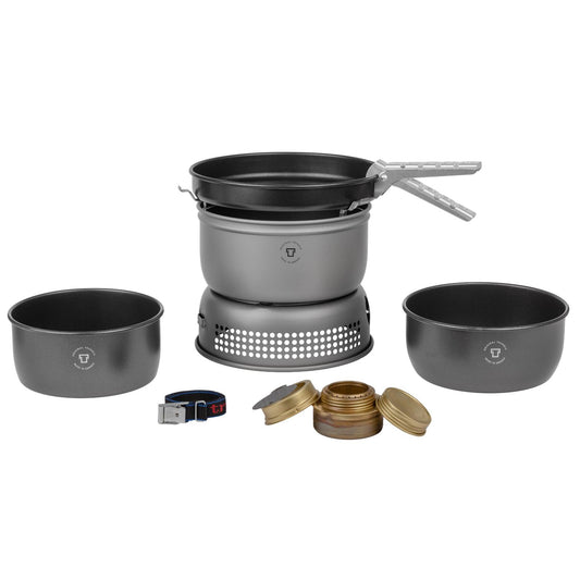 Trangia stove set with aluminum burner compact for camping cooking