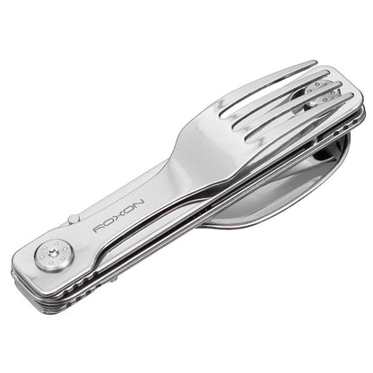 ROXON Cutlery C1 Folding Cutlery Set Stainless Steel Fork Spoon Knife