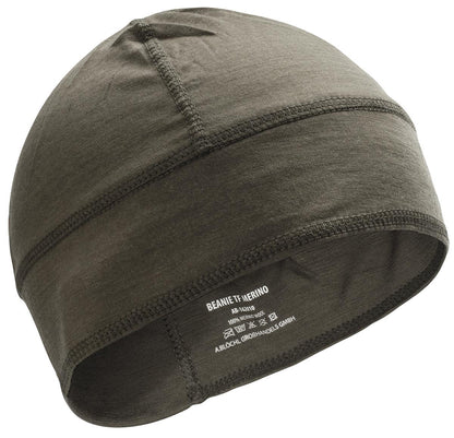 Blochl merino wool beanie hat in olive color