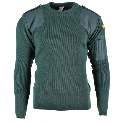 Spanish army sweater with oval neck Green