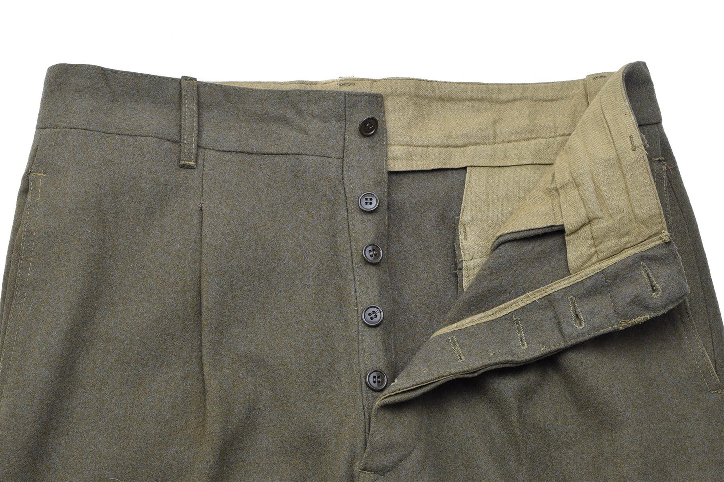 Italian Army Casual Pants Wool Olive