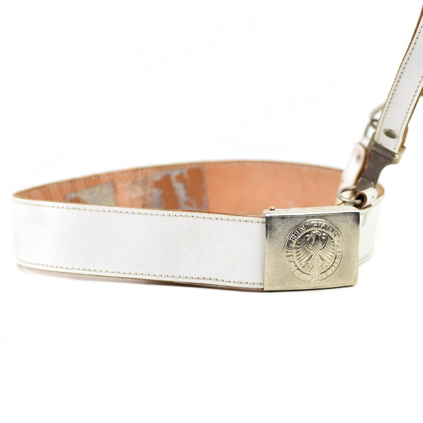 German military police vintage parade belt in white