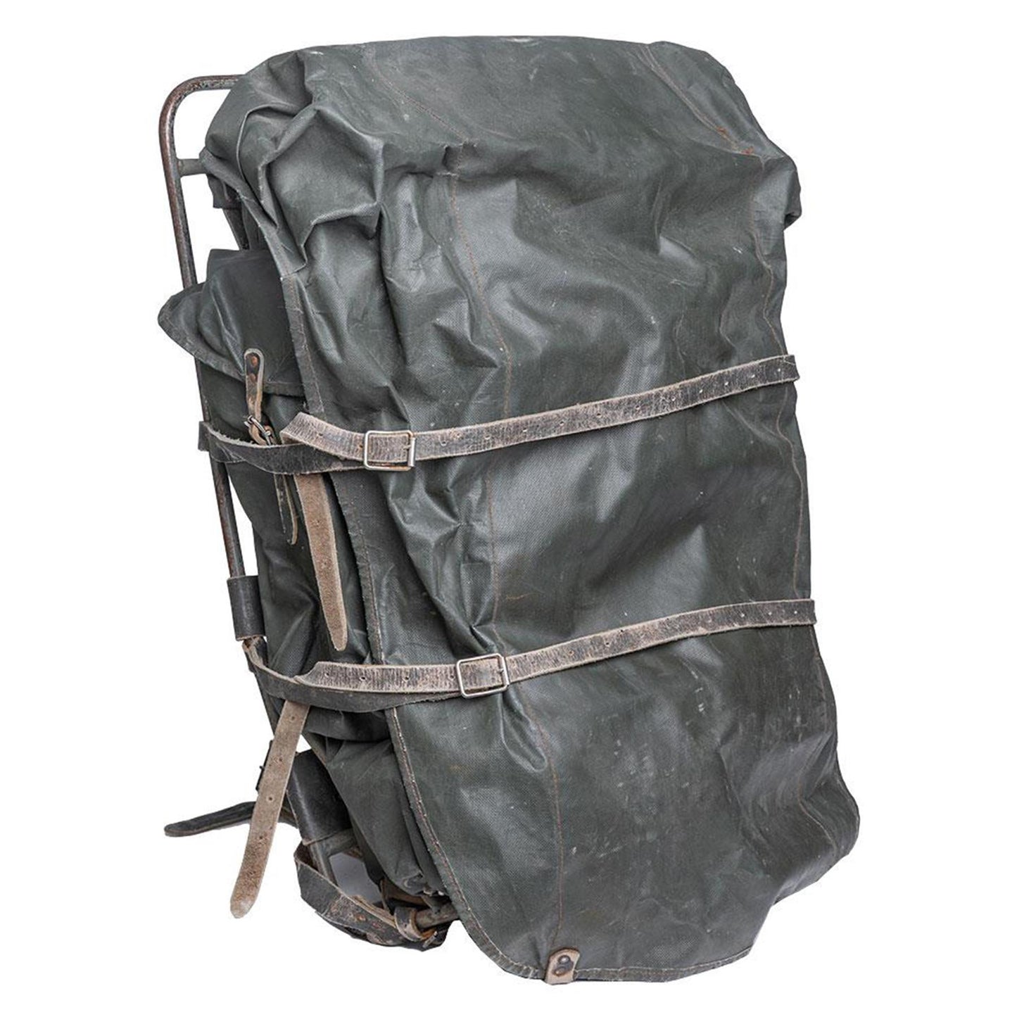 Finnish military vintage hiking backpack 100 liter capacity metal frame