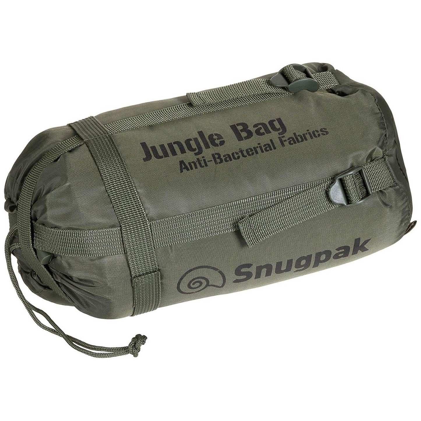 Snugpak miegmaišis 220cm su integruotu tinklu nuo vabzdžių alyvuogių spalvos kompaktiškame krepšyje.
