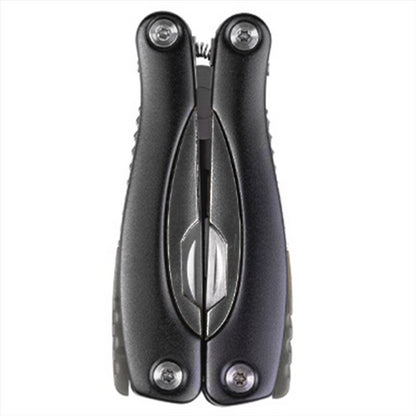 MIL-TEC multifunkcinis įrankis su patikimu slipjoint užrakto mechanizmu juodos spalvos, kompaktiškas dizainas.