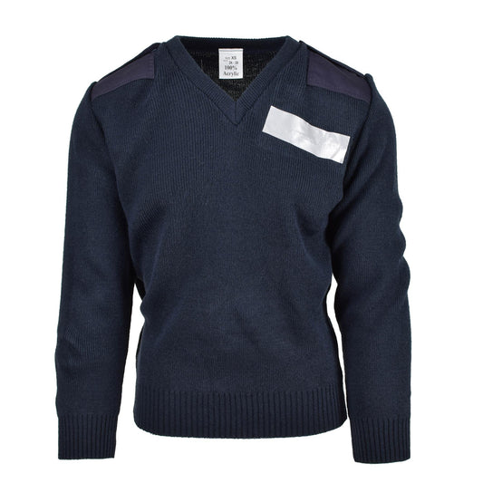 British Police Commando Sweater V-neck Blue