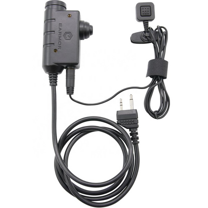 Earmor M52 PTT adapteris Midland 2 kontaktų laidinis juodas