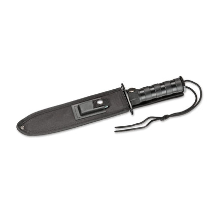 BOKER Survivalist fixed blade knife with survival kit in handle