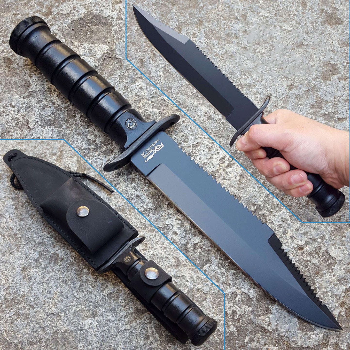 Fox Knives Military Explorer tactical knife with fixed blade and serrated back