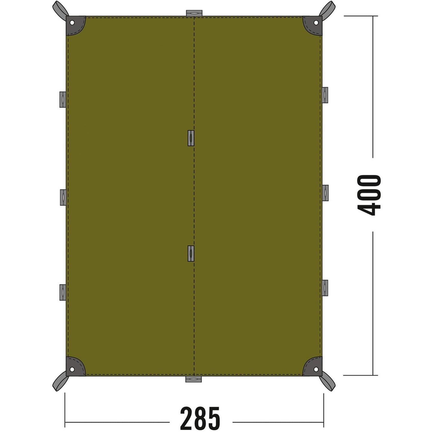 Tatonka large waterproof tarpaulin protection from sun wind rain olive