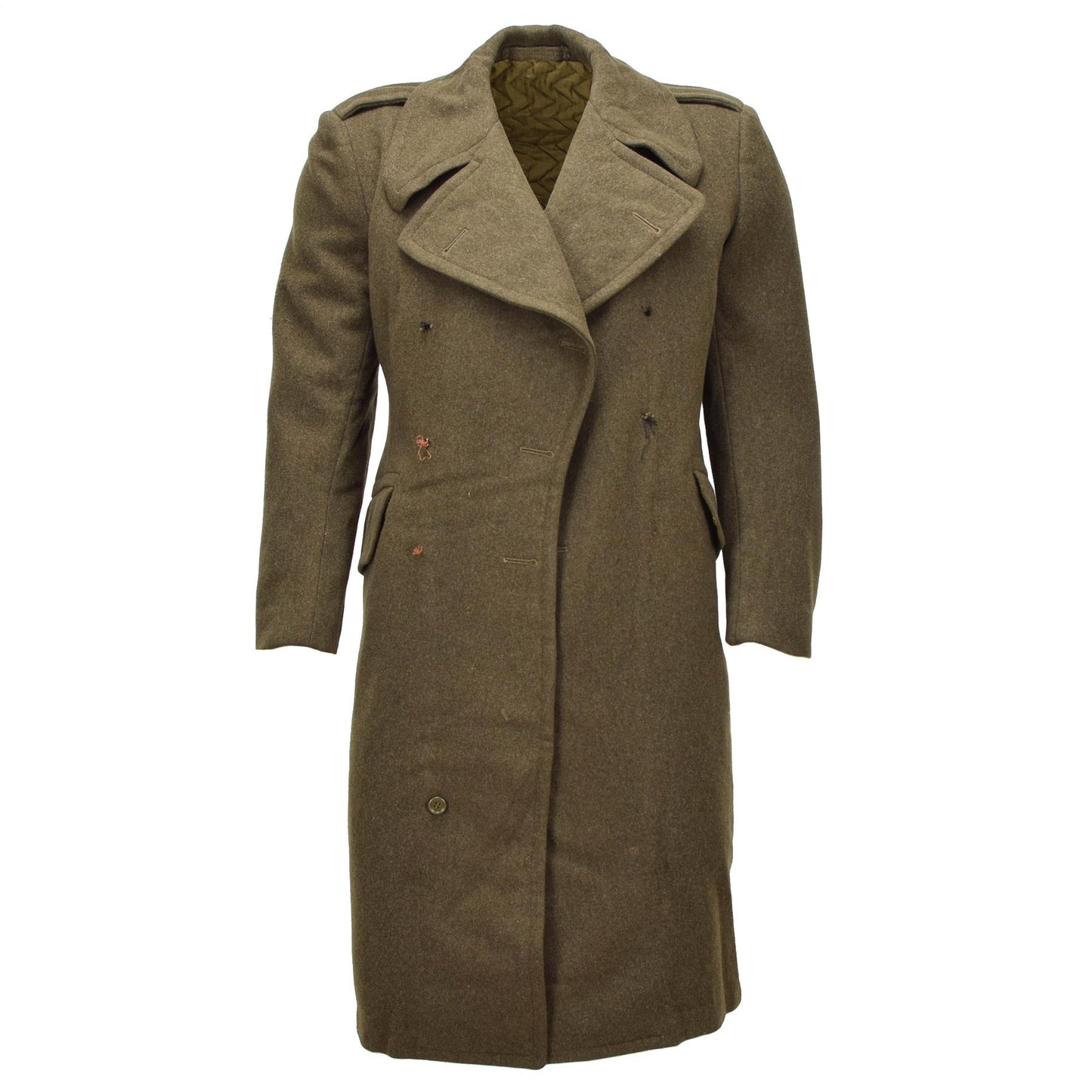 Kanados kariuomenės vilnonis karininko paltas alyvuogių spalvos