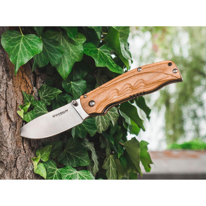 BOKER Pakka Hunter pocket knife 440B steel wooden handle