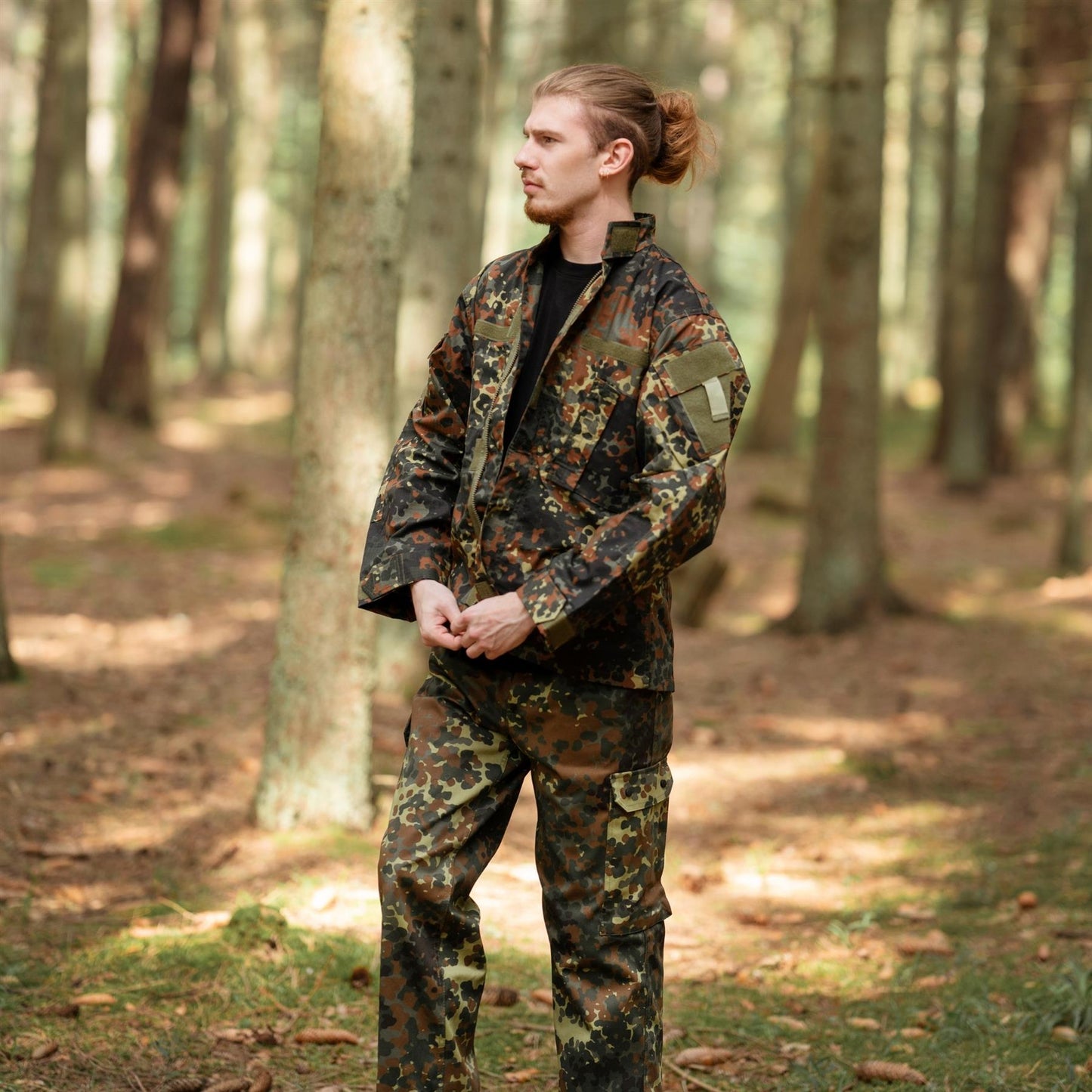 MFH US military style jacket in Flecktarn print