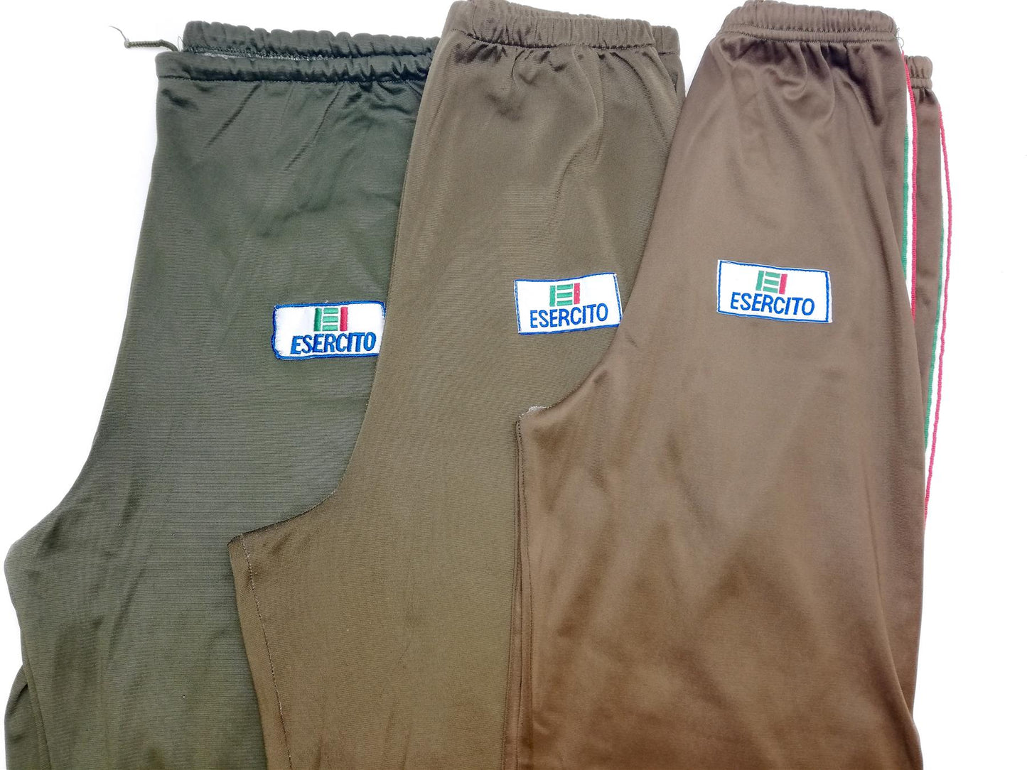 Italian army sweatpants with zippered pockets, brown