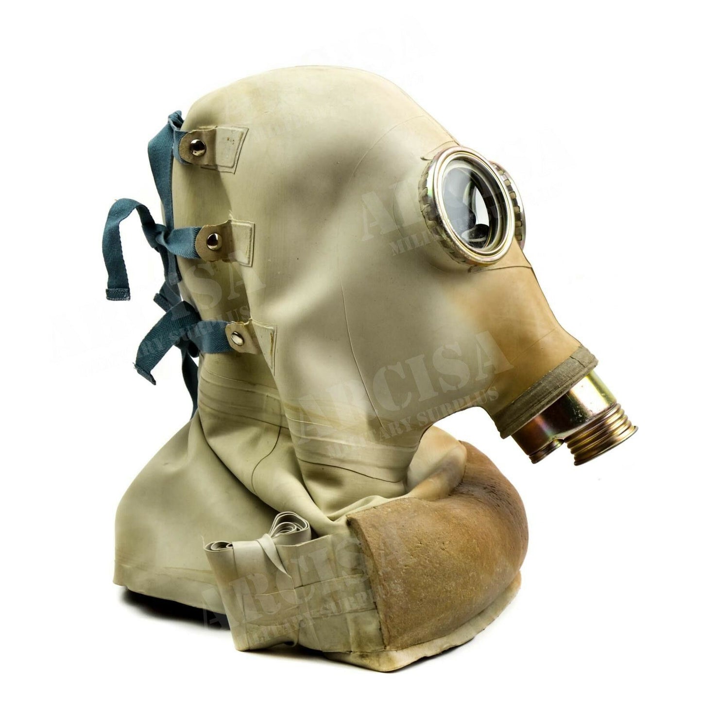 Polish military vintage SR1 gas mask with hose and filter