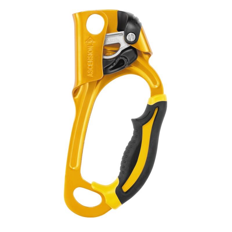 Petzl Ascension ergonominis rankinis ascenderis 8–13mm virvėms geltonas