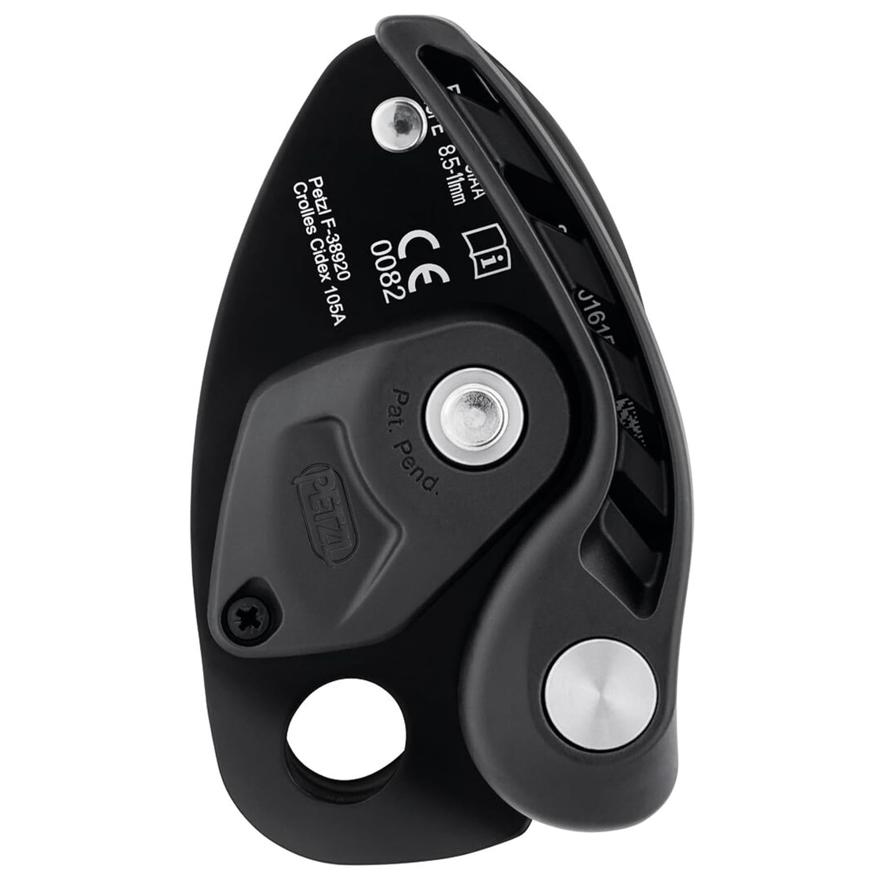 PETZL NEOX laipiojimo įrenginys su asistiniu stabdymu, ergonomiškas ir patvarus aliuminio dizainas.