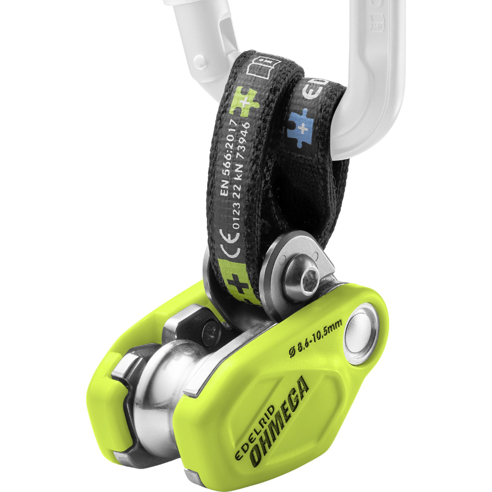 Edelrid Ohmega saugojimo stabdymo asistentas su skriemuliu 8,6–10,5 mm virvei