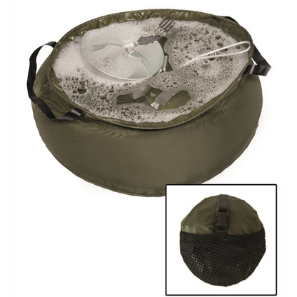 Mil-Tec sulankstomas nailoninis dubuo 10L OD Green stovyklavimui