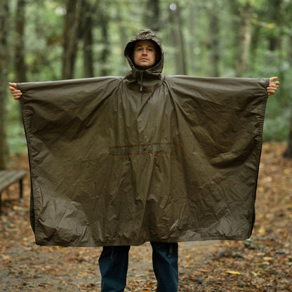 German army poncho with hood waterproof olive