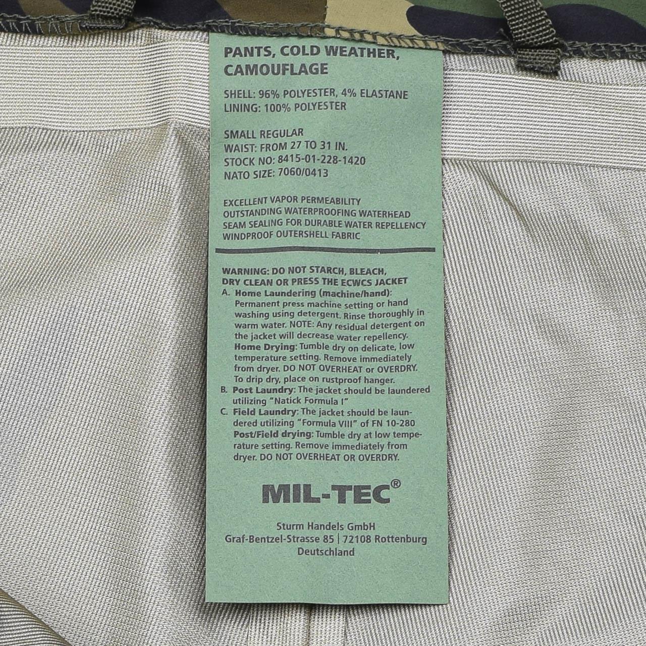 MIL-TEC US Army Style Waterproof Pants Woodland Print