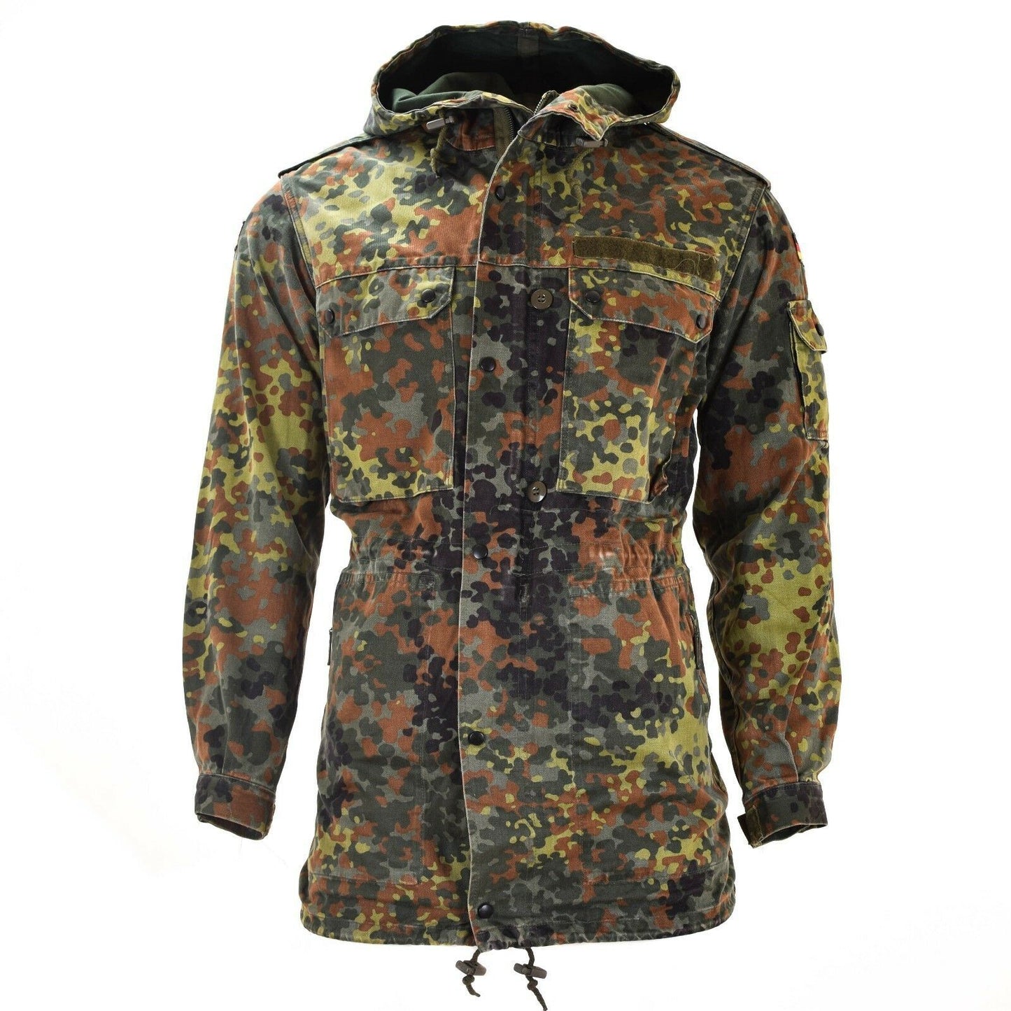 German army parka jacket with hood flecktarn