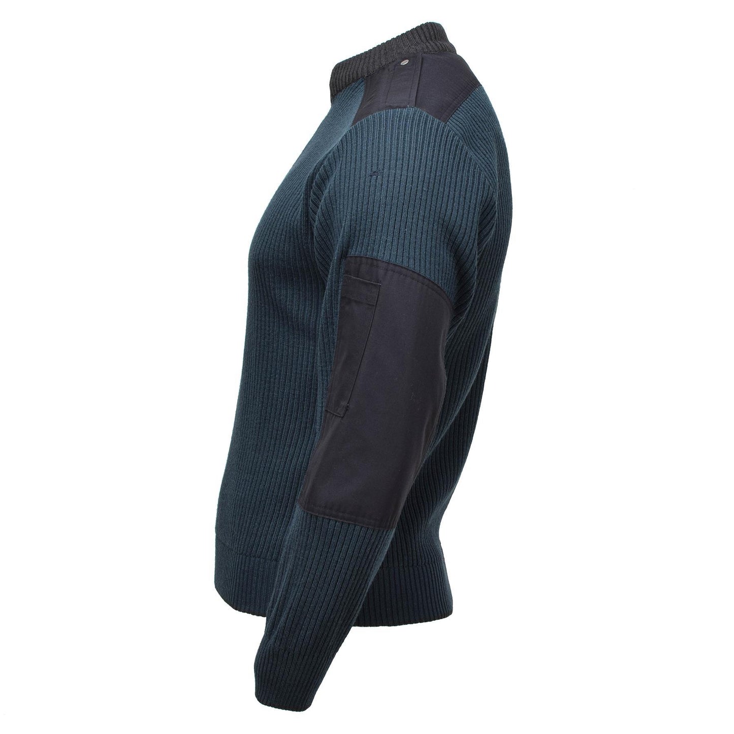 Original Dutch Military Troyer Sweater Rib Knit Quarter Zip Petrol Green