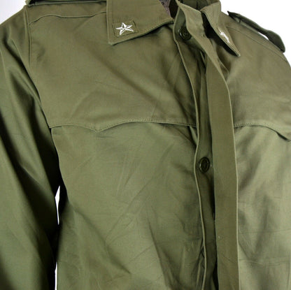 Italian army short military coat in olive color