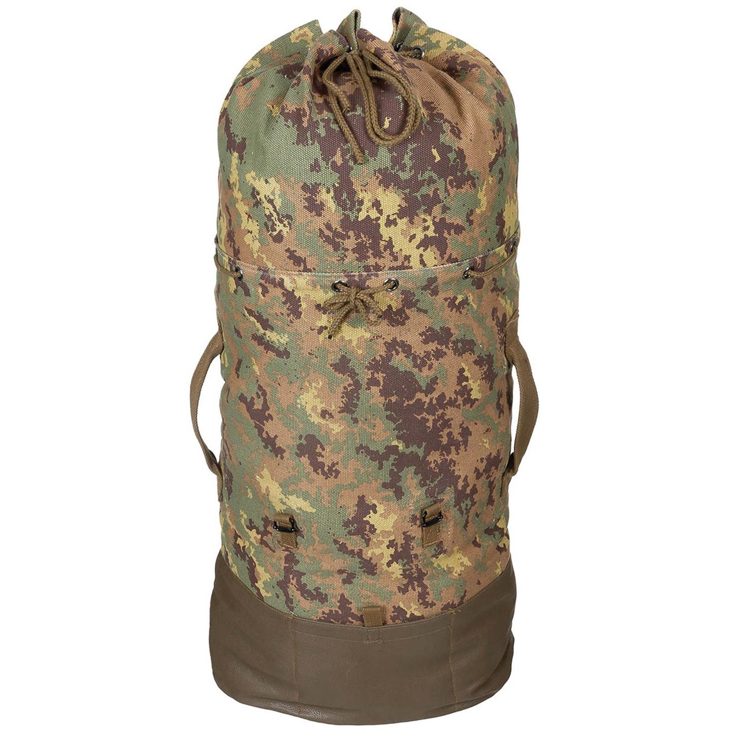 Italian army backpack cylindrical 40 liter capacity Vegetato printing